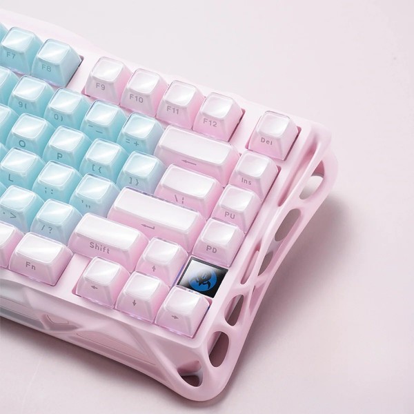 Фото - Клавиатура беспроводная игровая GravaStar Mercury K1 Lite 80keys BSUN Grey, BT/WL/USB Aurora Mist (GSK1LITE_PM_MINT)